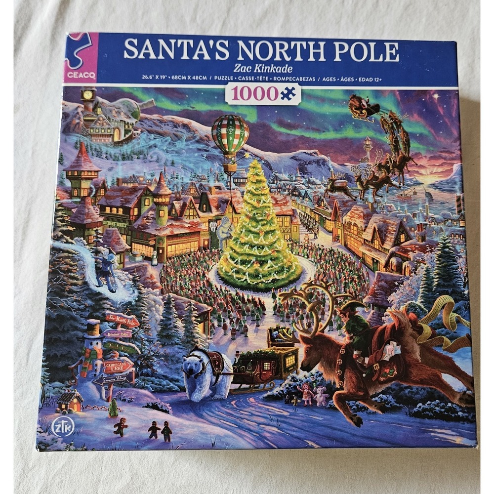 Ceaco‎ Santa's North Pole Zac Kinkade 1000 Piece Jigsaw Puzzle Christmas